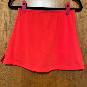 Adidas dark coral tennis skirt with built in spandex